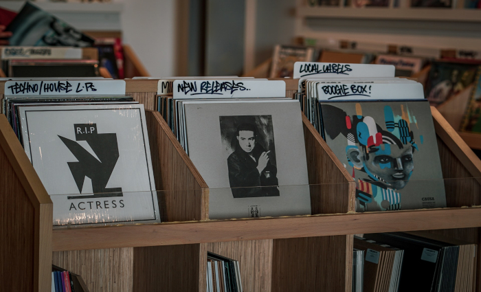 A record store display. (photo: Agnieszka Kowalczyk)